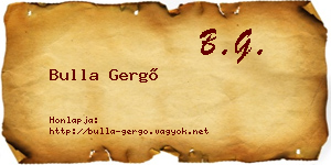 Bulla Gergő névjegykártya